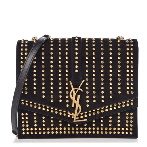 sulpice monogram ysl|SAINT LAURENT Suede Sulpice Monogram Medium Shoulder .